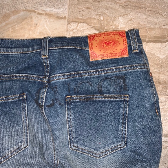 Gucci eye logo patch logo stamp jeans - Picture 5 of 8